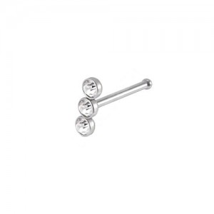 Piercing Nostril Nariz Trio Pedra Crystal Aço 316L